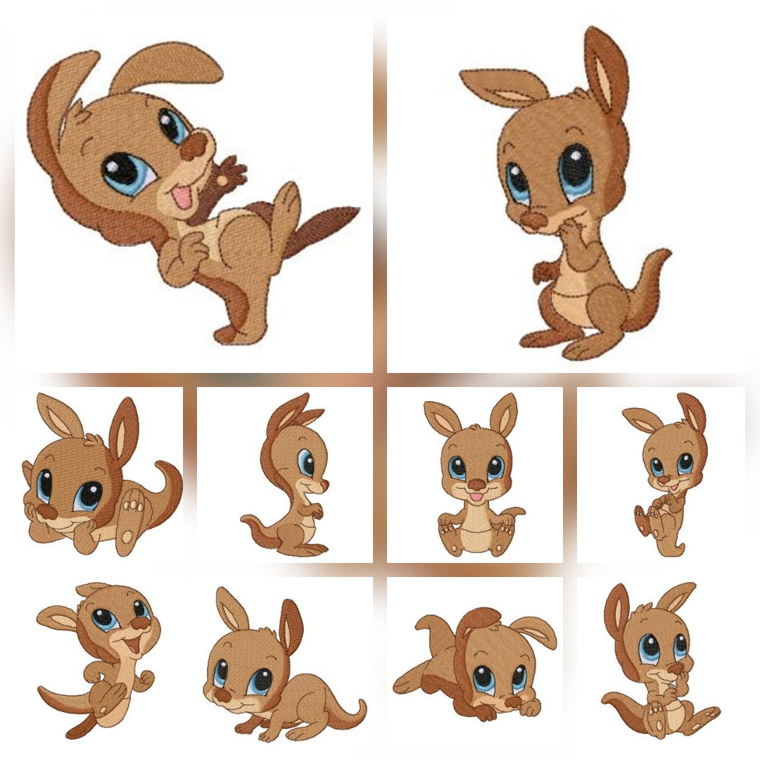 Baby kangaroo _ Machine Embroidery Design