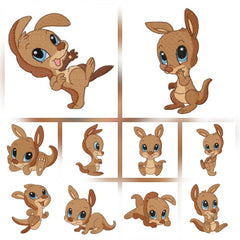 Baby kangaroo _ Machine Embroidery Design