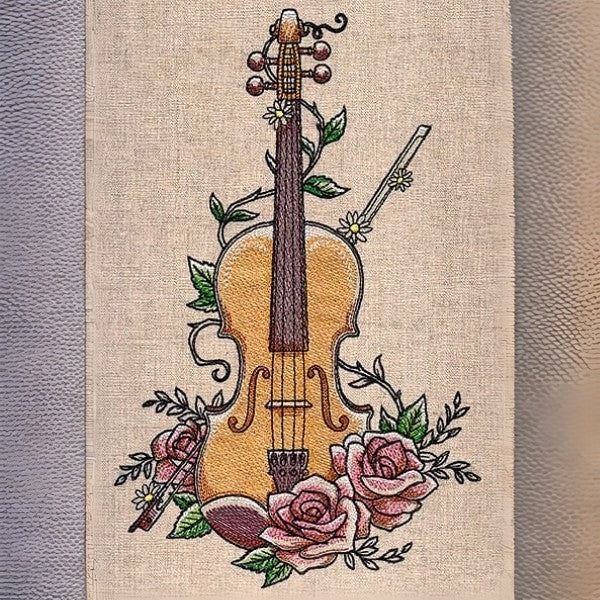 Violin _ Machine Embroidery Design