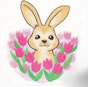 Bunny Flowers _ Machine Embroidery Design