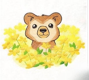 Bear Flowers _ Machine Embroidery Design