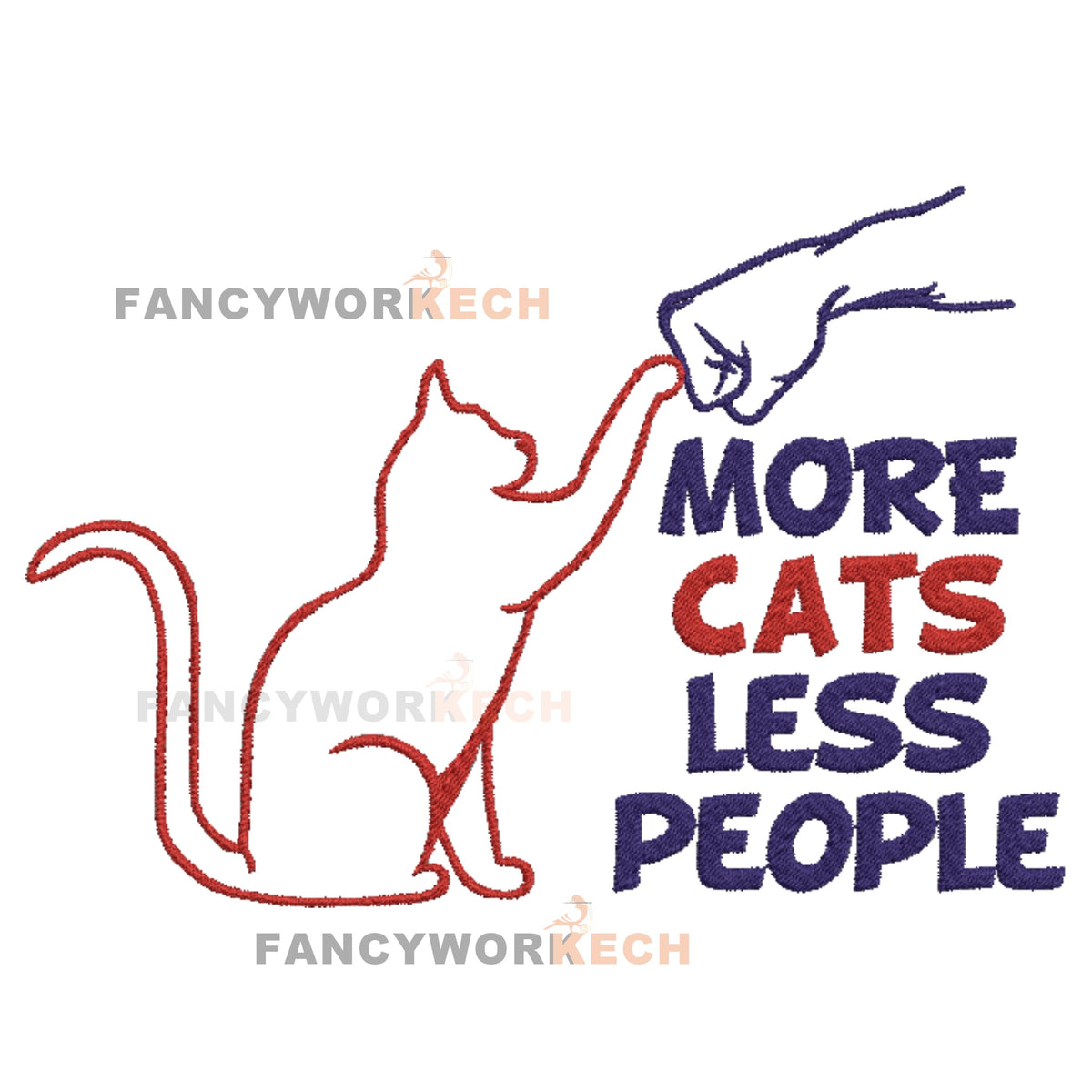 More Cats Less People _ Machine Embroidery Design