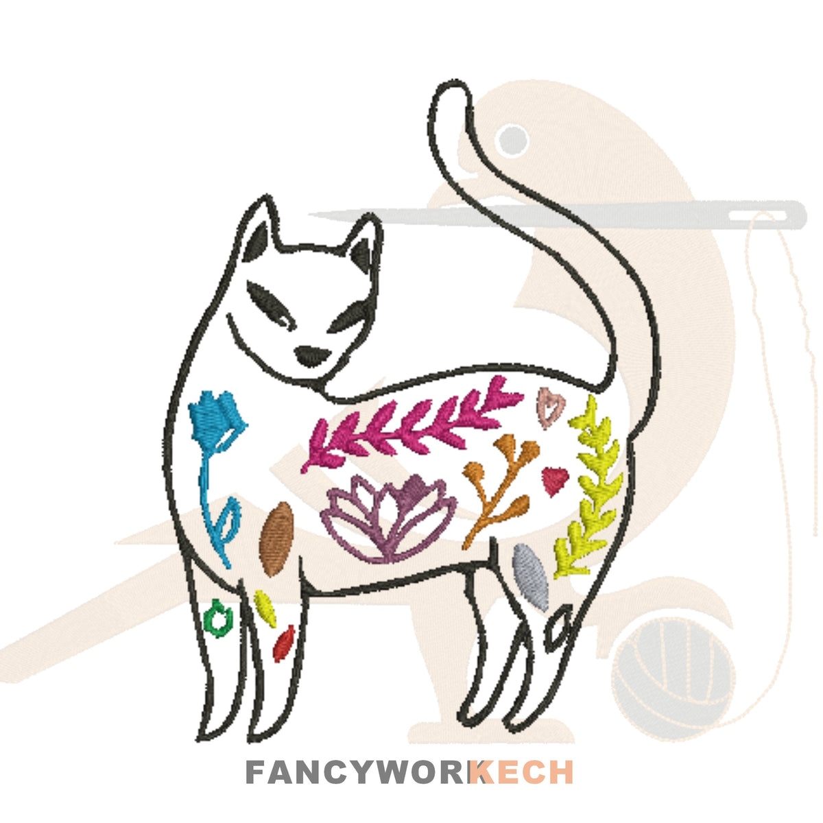 Cat _ Machine Embroidery Design