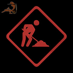 Road works sign. Attention, road works _ Machine Embroidery Design