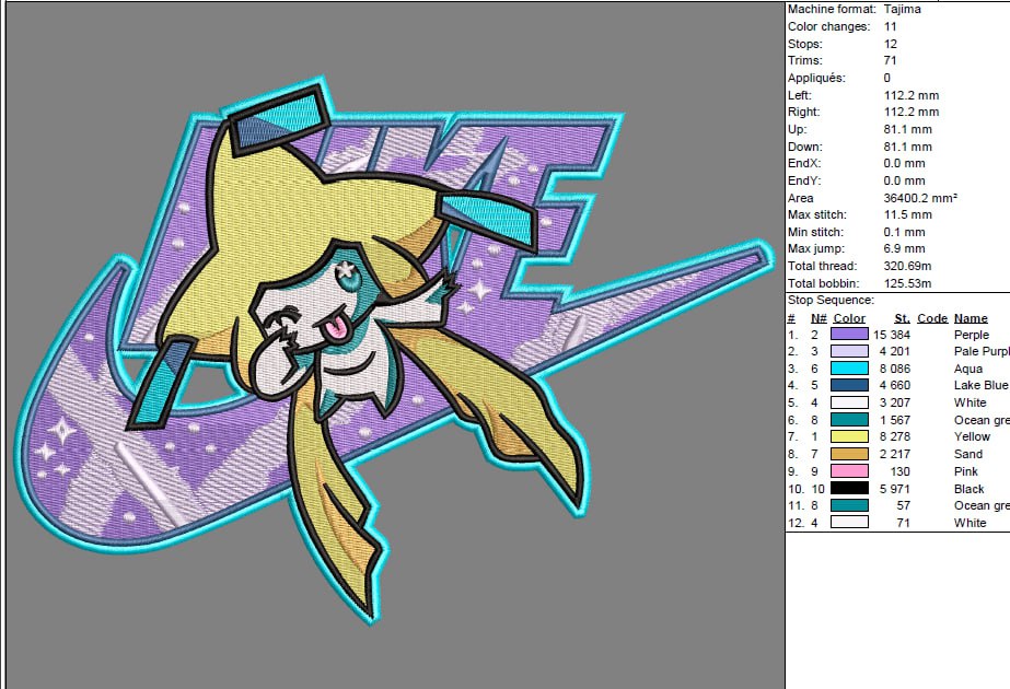 Jirachi _ Machine Embroidery Design