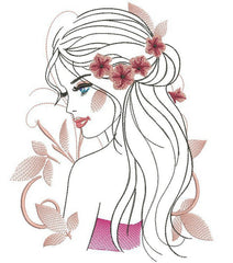 Girl _ Machine Embroidery Design