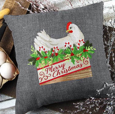 Chicken Merry Christmas _ Machine Embroidery Design