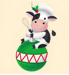 Merry Christmas Cow _ Machine Embroidery Design