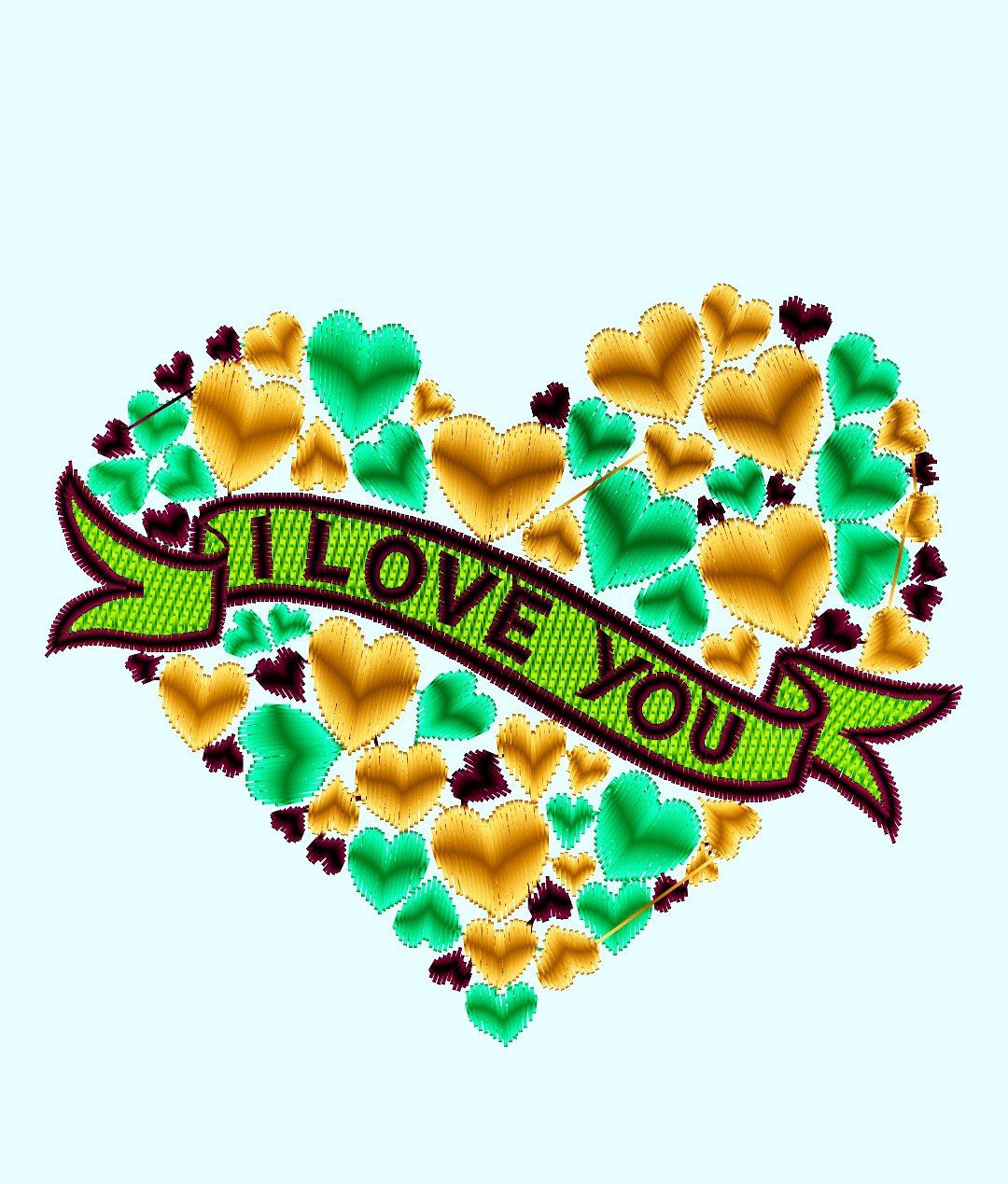 I love you _ Machine Embroidery Design