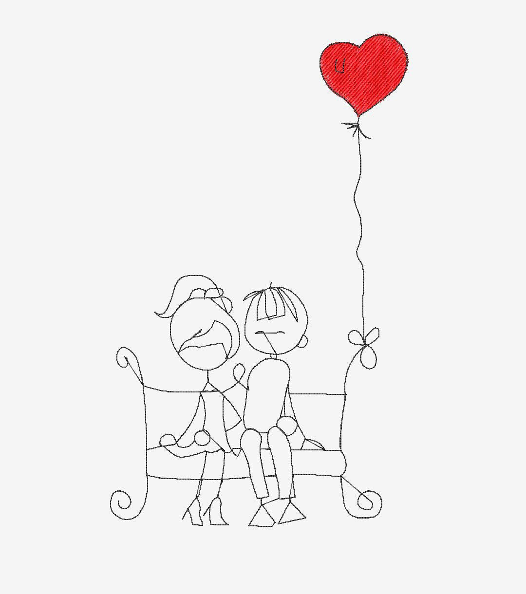 Couple love _ Machine Embroidery Design