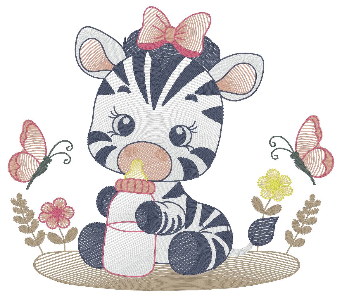 Baby zèbre _ Machine Embroidery Design