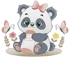 Panda Baby _ Machine Embroidery Design