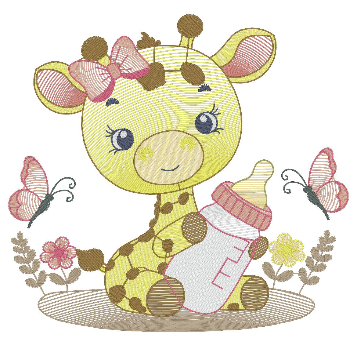 Baby giraffe _ Machine Embroidery Design