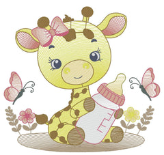 Baby giraffe _ Machine Embroidery Design