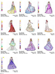 10 Pretty ladies _ Machine Embroidery Design