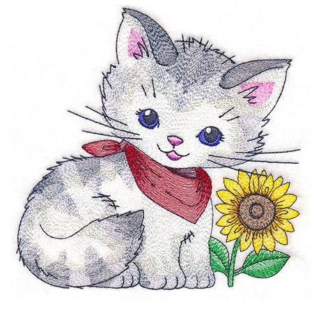 Lovely cat _ Machine Embroidery Design