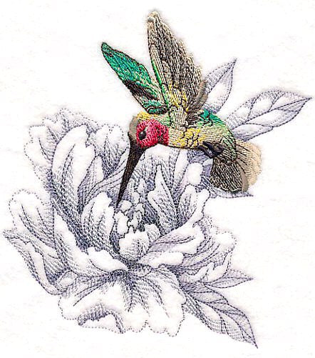 Bird Flower _ Machine Embroidery Design