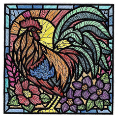 Rooster Flowers _ Machine Embroidery Design