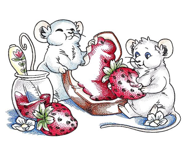 Strawberry jam & Mice _ Machine Embroidery Design