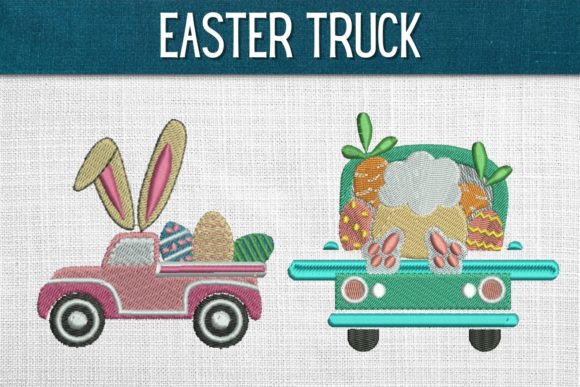 Easter Truck _ Machine Embroidery Design