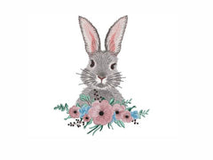 Flowers Bunny _ Machine Embroidery Design