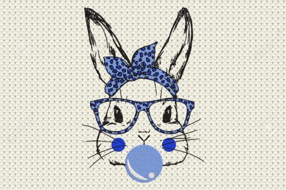 Cute Bunny Blue _ Machine Embroidery Design