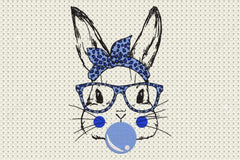 Cute Bunny Blue _ Machine Embroidery Design