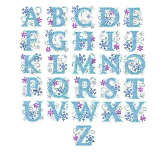 Alphabet 26 letters: A, B, C, D, E, F, G, H, I, J, K, L, M, N, O, P, Q, R, S, T, U, V, W, X, Y, Z. / Machine Embroidery Design