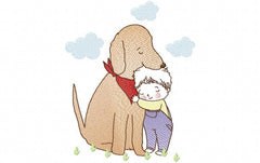 Dog & Kid _ Machine Embroidery Design