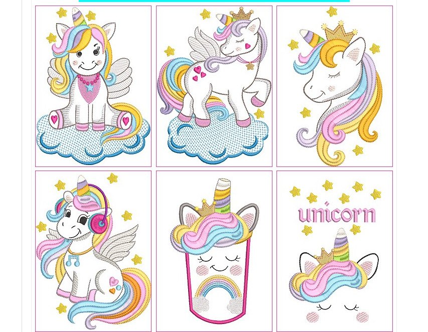 Unicorns _ Machine Embroidery Design