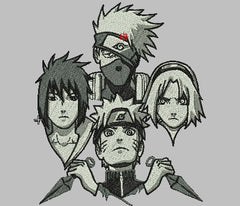 Naruto Kakashi Sakura Sasuki _ Machine Embroidery Design