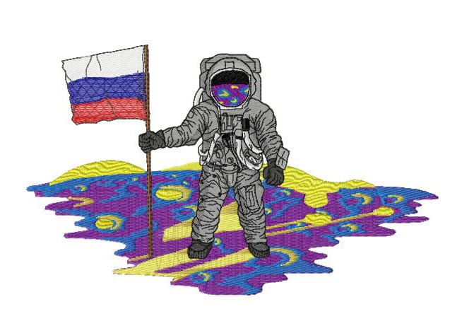 Russian astronaut _ Machine Embroidery Design