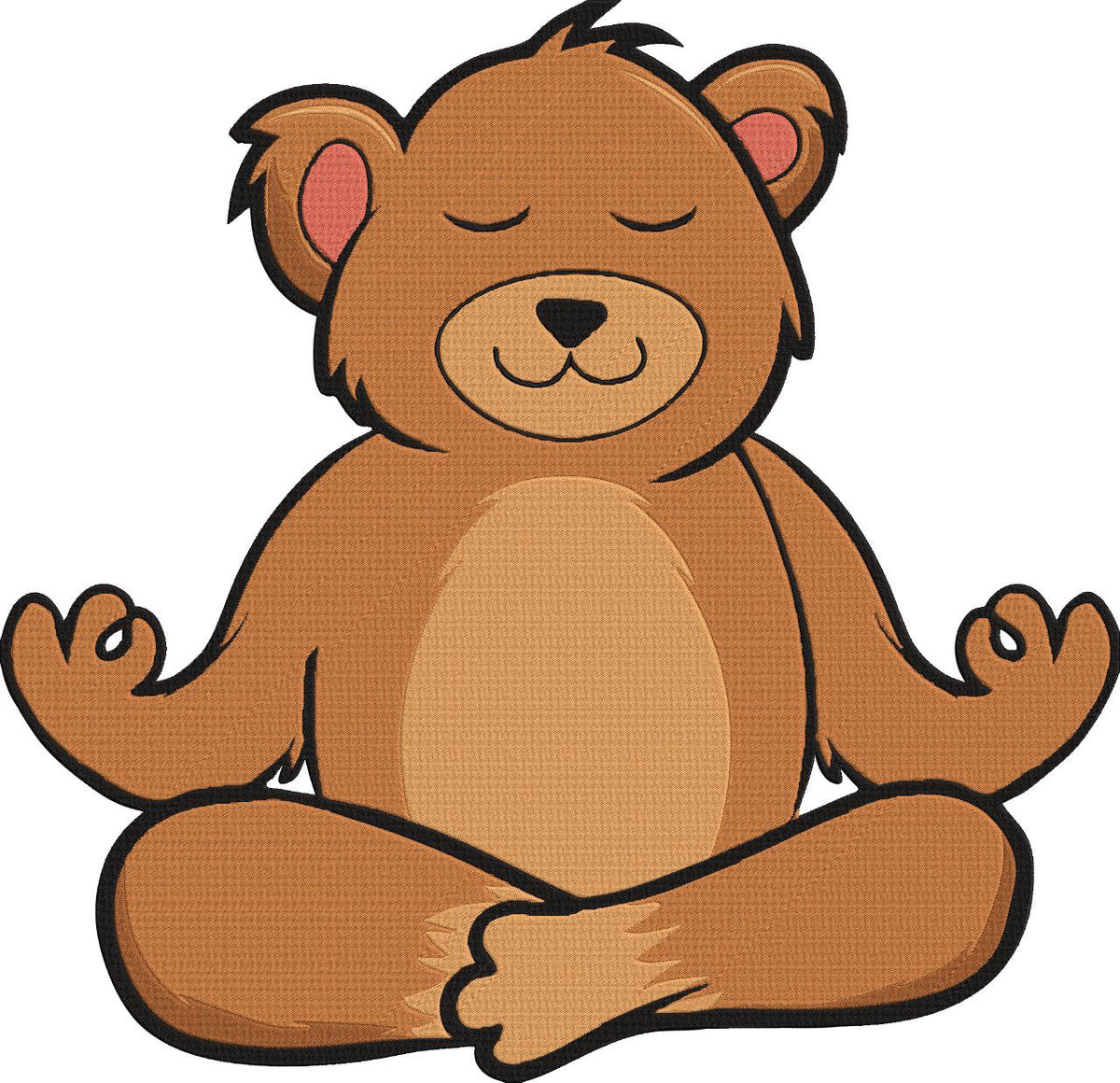 Yoga Bear _ Machine Embroidery Design