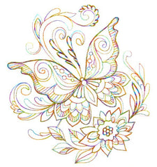 Butterfly Flower _ Machine Embroidery Design