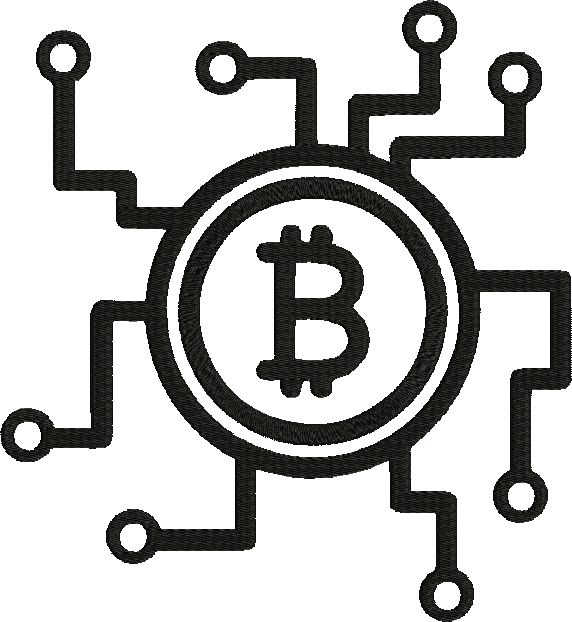 Blockchain Crypto Bitcoin _ Machine Embroidery Design