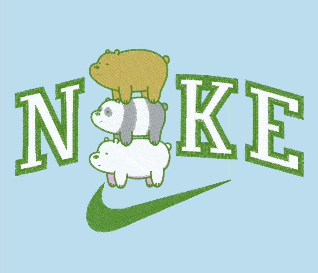 Nike We Bare Bears _ Machine Embroidery Design