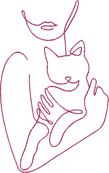 Woman Cat _ Machine Embroidery Design