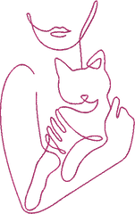 Woman Cat _ Machine Embroidery Design