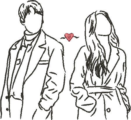 Love Couple _ Machine Embroidery Design