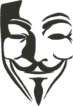 V for vendetta Anonymous _ Machine Embroidery Design