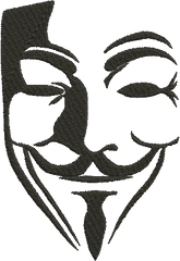 V for vendetta Anonymous _ Machine Embroidery Design