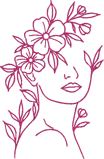 Woman Flowers _ Machine Embroidery Design