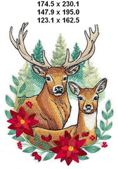 Deer couple _ Machine Embroidery Design