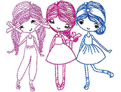 Girls _ Machine Embroidery Design