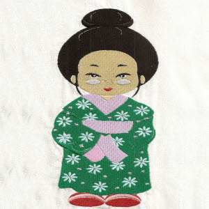 Japanese girl _ Machine Embroidery Design